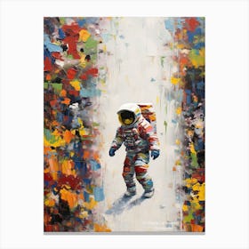 Astronaut And Colourful Bricks 1 Canvas Print