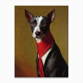 American Hairless Terrier Renaissance Portrait Oil Painting Canvas Print