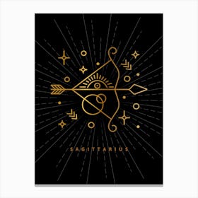 Sagittarius — Zodiac geometric Canvas Print