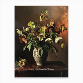Baroque Floral Still Life Hellebore 1 Canvas Print