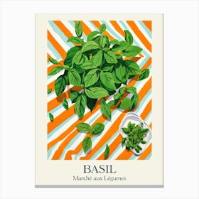 Marche Aux Legumes Basil Summer Illustration 5 Canvas Print