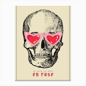 La Vie en Rose Skull Canvas Print