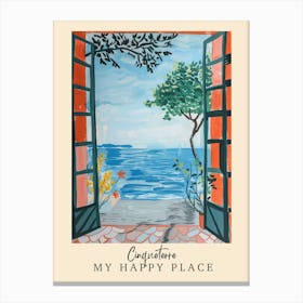 My Happy Place Cinqueterre 3 Travel Poster Canvas Print