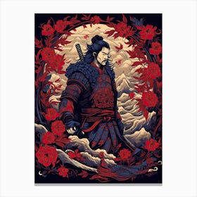 Samurai Edo Kiriko Illustration 8 Canvas Print
