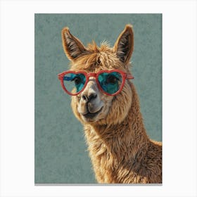 Llama In Sunglasses 5 Canvas Print