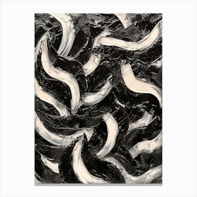 Abstract Black & White Gouache Pattern 4 Canvas Print