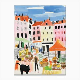 The Food Market In Porto 2 Illustration Canvas Print