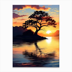 Sunset Tree Canvas Print