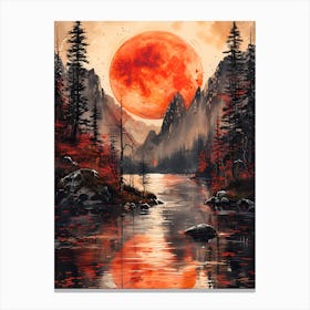 Red Moon In The Sky 1 Canvas Print