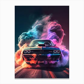 Muscle Smoke Drift Retro Racing vintage classic Car 7 Canvas Print