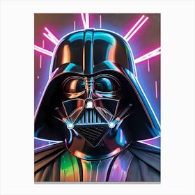 Darth Vader Star Wars Neon Iridescent (34) Canvas Print