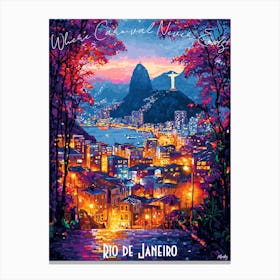 Rio De Janeiro, abstract cubism vibrant Poster Canvas Print