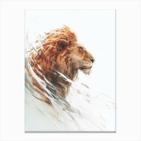 Barbary Lion Water 1 Canvas Print
