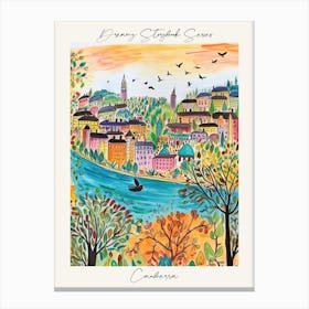 Poster Of Canberra, Dreamy Storybook Illustration 4 Canvas Print