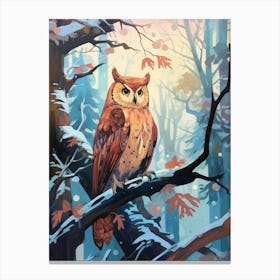 Winter Owl 3 Illustration Canvas Print