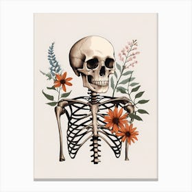 Floral Skeleton Botanical Anatomy (19) Canvas Print