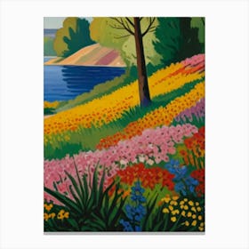 Flowers At The Lake Canvas Print
