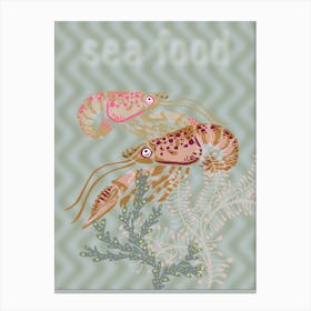 Sea Life Sea Food Shrimps Canvas Print