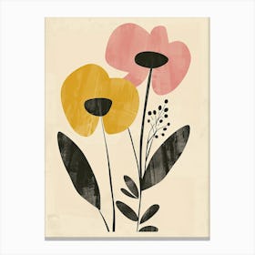 Paramaribo Flower Market Boho Minimalist Style Canvas Print