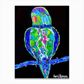 Colorful Parrot On A Branch Canvas Print