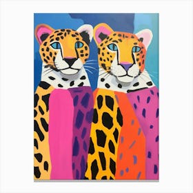 Colourful Kids Animal Art Leopard 4 Canvas Print