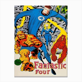 Fantastic Four Jack Kirby The Thing Human Torch Invisible Woman Canvas Print