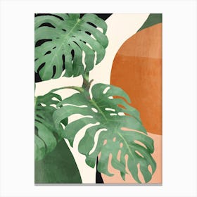 Tropical Monstera Leaves Canvas Print