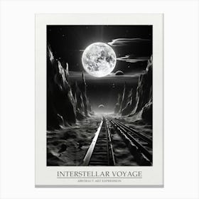 Interstellar Voyage Abstract Black And White 6 Poster Canvas Print