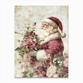 Santa Claus With Flowers 1 Canvas Print