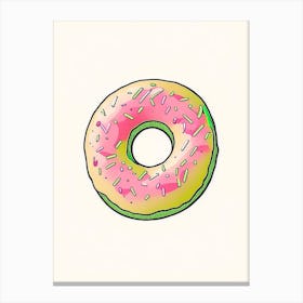 Pistachio Raspberry Donut Abstract Line Drawing 1 Canvas Print