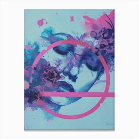 Abstract floral woman portrait Canvas Print