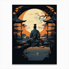 Japanese Samurai Illustration 1 Canvas Print