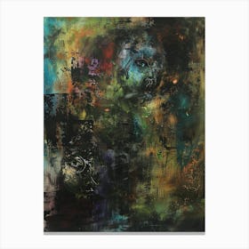 Abstract Painting, Acrylic On Canvas, Green Color Canvas Print