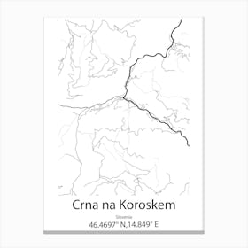 Crna Na Koroskem,Slovenia Minimalist Map Canvas Print