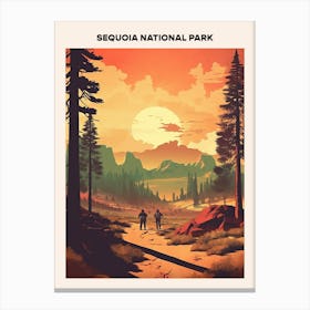 Sequoia National Park 3 Midcentury Travel Poster Canvas Print