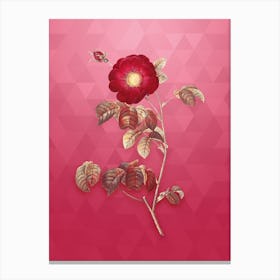 Vintage Rose Botanical in Gold on Viva Magenta n.0230 Canvas Print