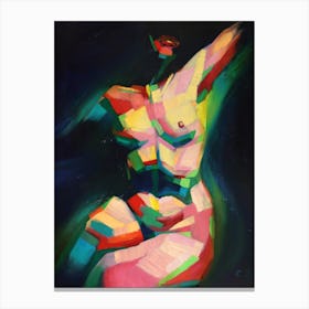 Cubist Sitting Nude (2014) Canvas Print