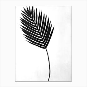 White black palm leaf Canvas Print