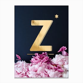 Flower Alphabet Z Canvas Print