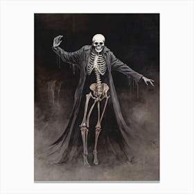 Dance With Death Skeleton Painting (17) Canvas Print