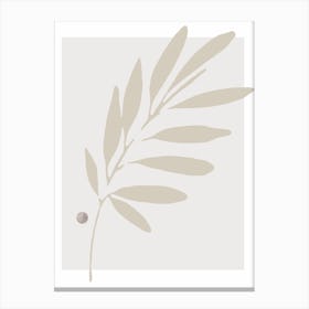 Beige Leaf Canvas Print