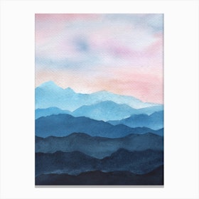 Abstract Blue Mountains Canvas Print