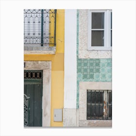Yellow And Green House Wall Canvas Print