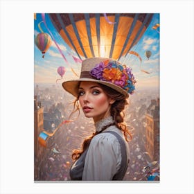 Girl In A Hat 1 Canvas Print