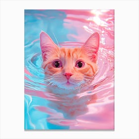 Cat In Water Lienzo