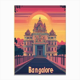 Aihrgdesign A Mid Century Modern Travel Poster For Bangalore 6 Canvas Print