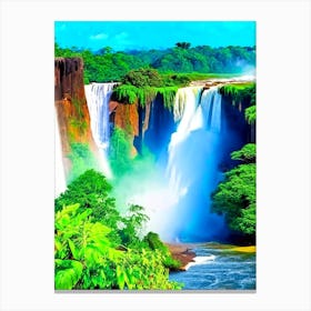Iguazu Falls, Argentina And Brazil Majestic, Beautiful & Classic (2) Canvas Print