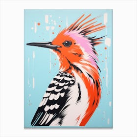 Andy Warhol Style Bird Hoopoe 2 Canvas Print