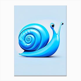 Full Body Snail Blue 3 Pop Art Canvas Print