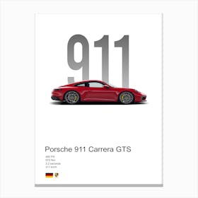 911 Carrera Gts Porsche Canvas Print